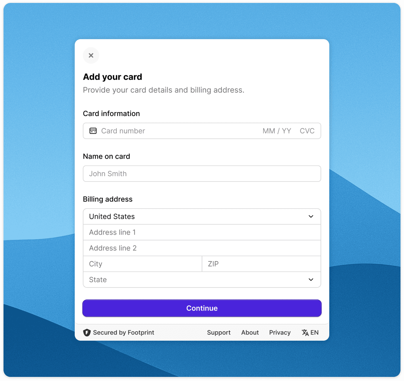 Collect credit cards
